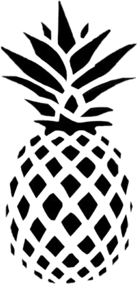 Royalty Vector Art Black & White  Pineapple Icon & Logo PNG Image Free Download