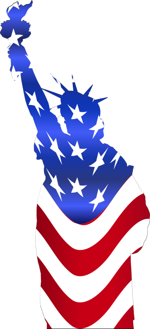 American Flag and Statue of Liberty PNG Clip Art HQ Free Image Download