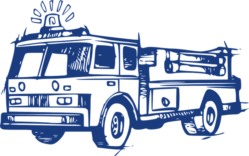 Fire Truck PNG Blue Art Image Free Download