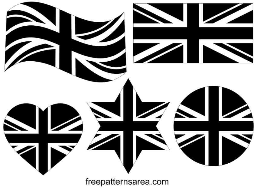 PSD Vector United Kingdom Flag PNG Tatto Design