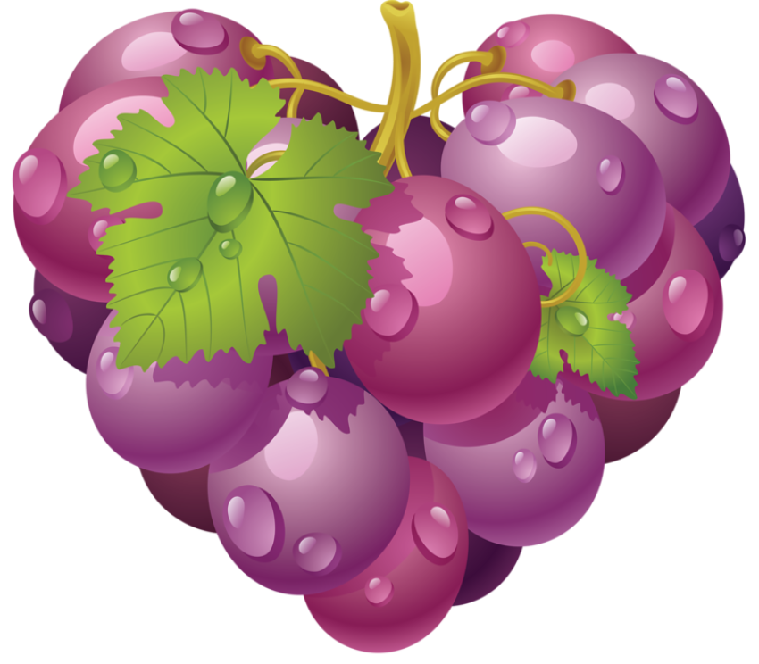 Heart Grapes HQ Clipart Image PNG Free Download