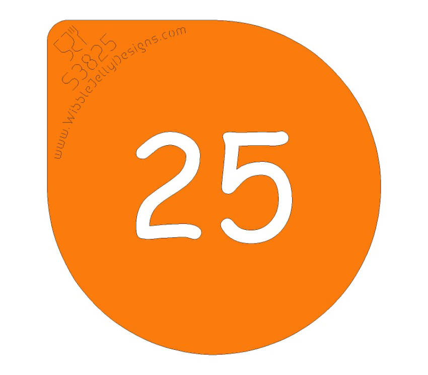 Label of 25 Number PNG Orange Tag Free Download