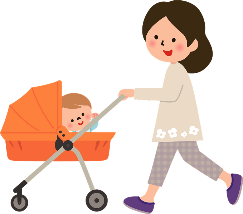 Stroller PNG Cartoon Sticker Free Download