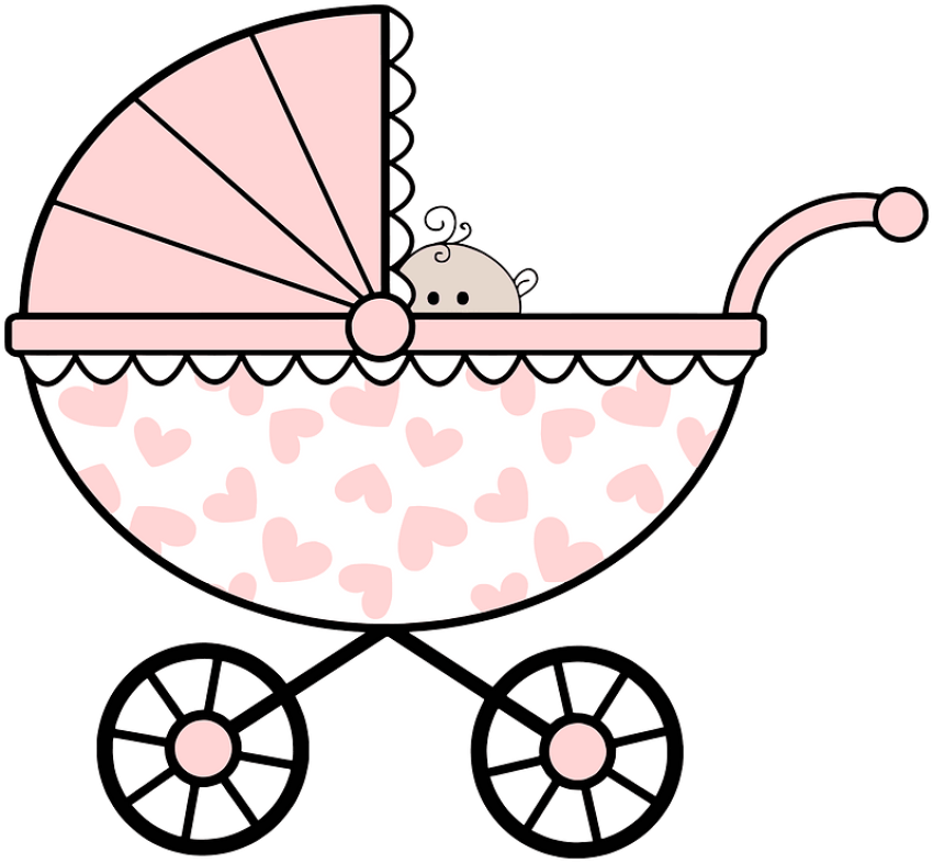 Pink & white Stroller PNG Picture Free Download