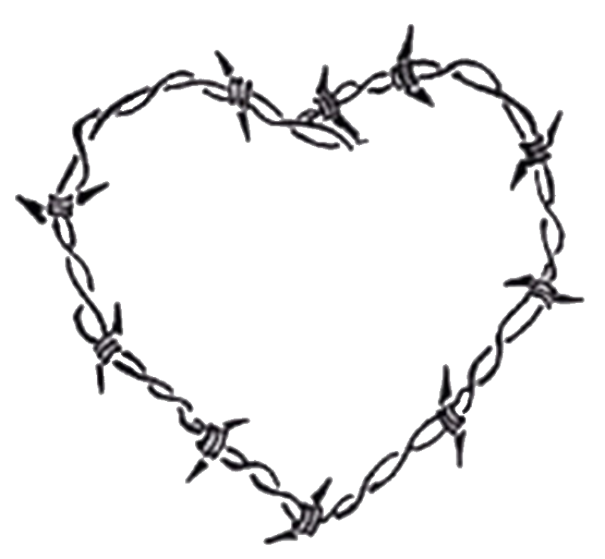 Barbwire on Heart Shape PNG Free Download