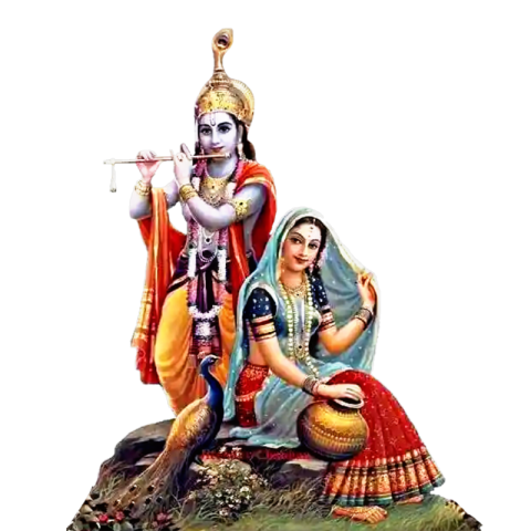 Krishna And Radha With Fulte Png Image
