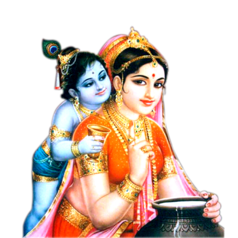 Litter Krishna with Mother PNG Picture