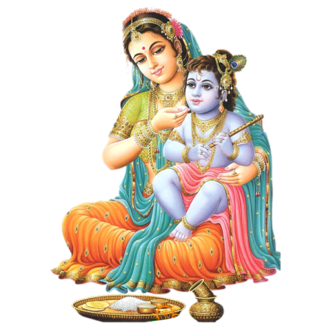 Krishna Bhagwan with her mother PNG Pic