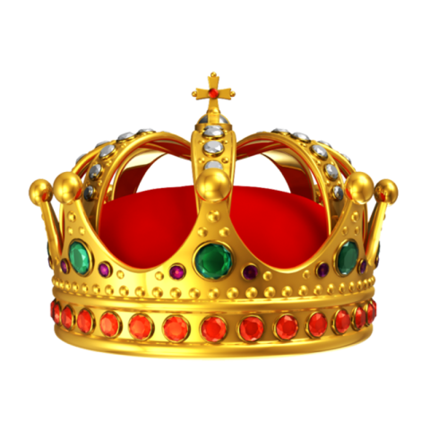 Crown Png Vector & illustration Free Clipart with Red & Green Dimond Image
