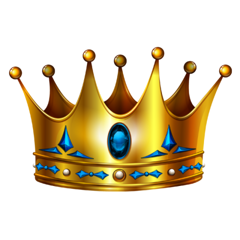 HD King Golden Crown PNG Transparent