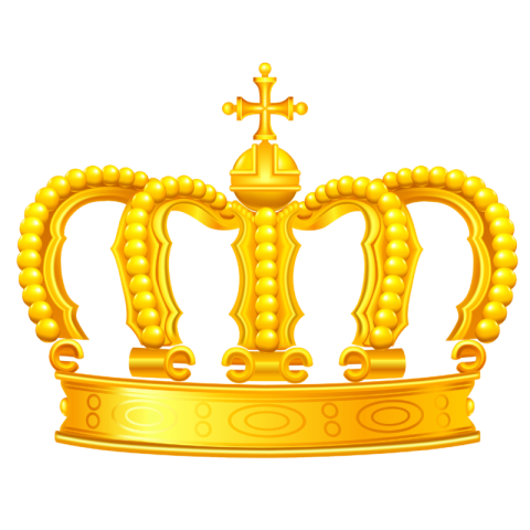 Illustration PSD Golden King & Qureen Crown PNG Transparent Image