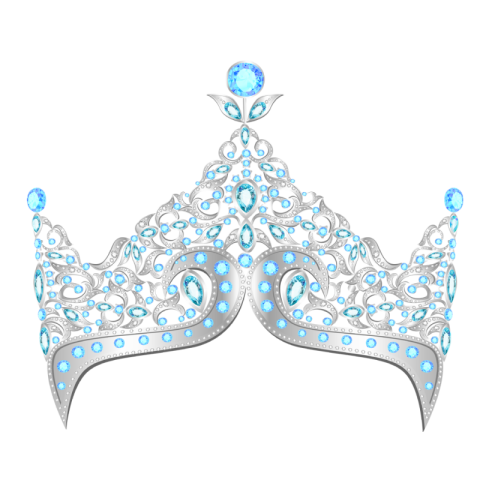 HD Princess Crown White & Skyblue Stone PNG Transparent Photo