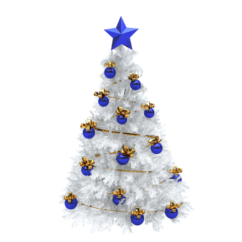 Christmas Tree And Decoration on Transparent Background