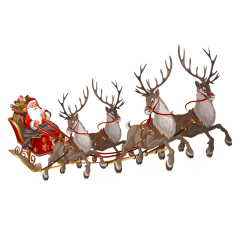 HD cdr Happy Santa Claus with Rudolph Christmas Decoration PNG Photo