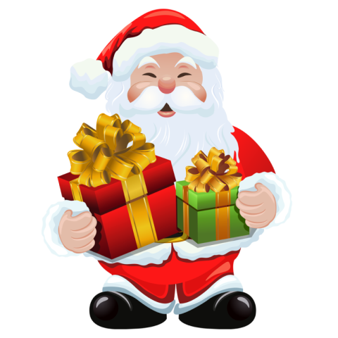 Free Download Santa Father with Gifts Logo PNG Transparent