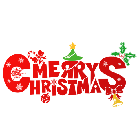 Merry Christmas PNG Editable Image Transparent Background