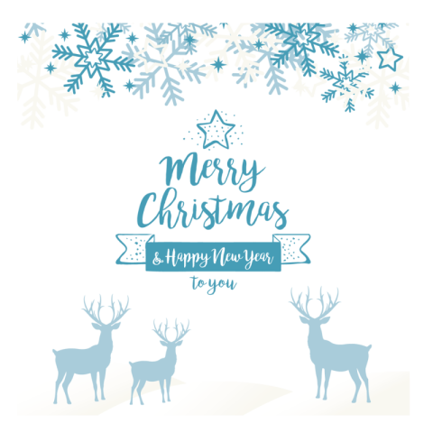 HD Merry Christmas Skyblue & White Theme Image
