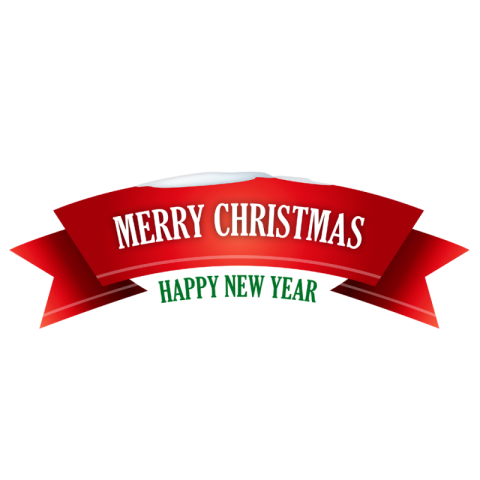 Merry Christmas Ribbon PNG Image