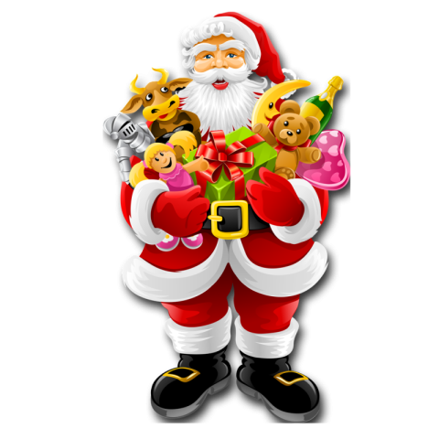 Merry Christmas Santa Clous With Toys PNG Photo Illustration Stock PNG Transparent Background
