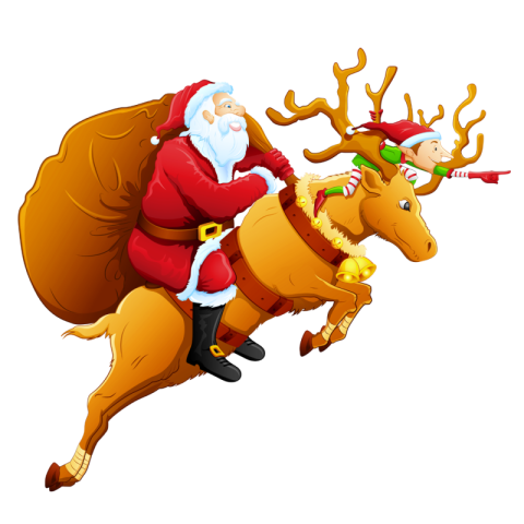 HD Rudolph Happy Merry Santa Clasus Christmas Vector Stock PNG Image