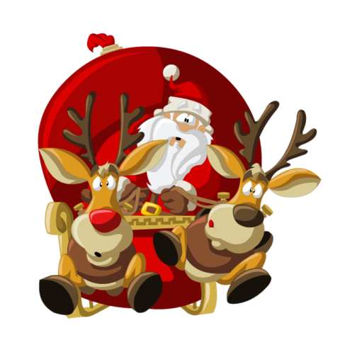 Rudolph Santa Claus Reindeer Christmas PNG Image