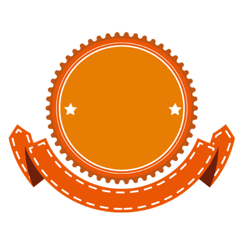 HD Crest Round Orange Shield PNG Icon Transparent Free Download