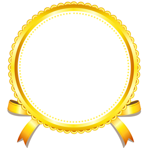 Hd White Round Shield With Yellow Vector Ribbon Free Transparent Background