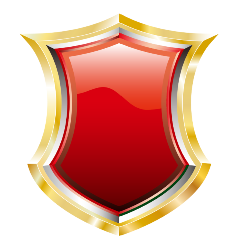 Red Golden Crest Shield PNG Image  with Transparent Background