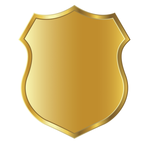Shield Shape Golden Vector Icon PNG Transparent Background