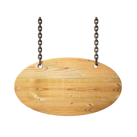 Round Wood Information Board PNG Free Transparent