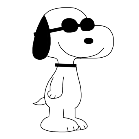 Vector Cool Happy Snoopy Cartoon PNG Image Transparent Background