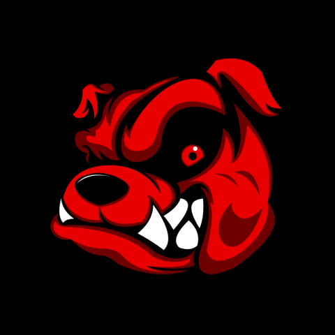 Bull dog design red dogs Png Free