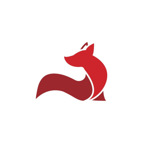 Wlegant red fox sitting logo PNG Free Download