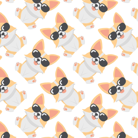Cute corgi dog pattern vector PNG Free Download