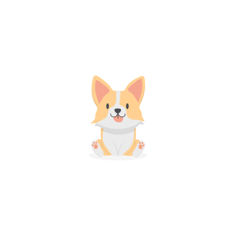 Cute baby corgi dog icon Free PNG download