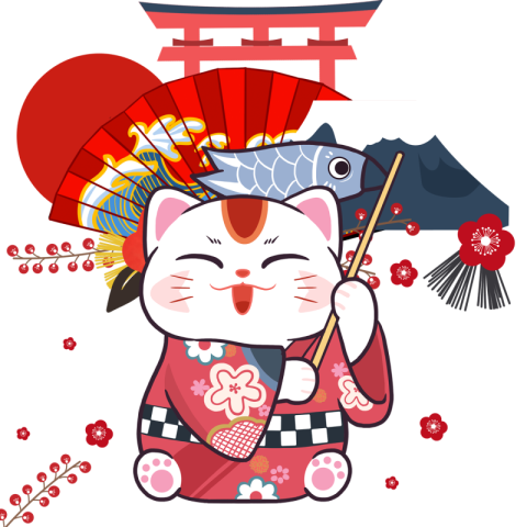 Torii japanese lucky cat PNG Free Download