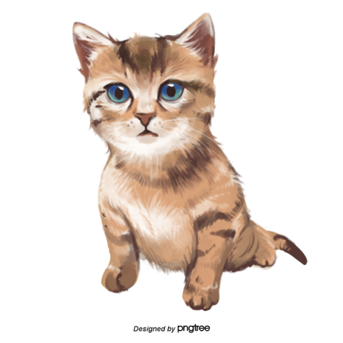 Cute flexible brown cat element PNG Free Download