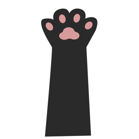 Slender black cat paw Free PNG Download