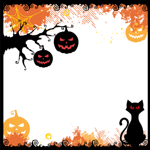 Halloween border with pumpkin black PNG Free Download