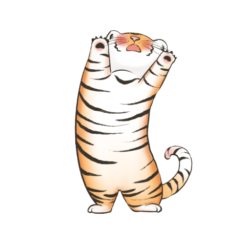 Cat tiger line drawing cute PNG Free Download