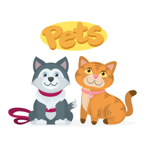 Pets character cat and dog Free Download