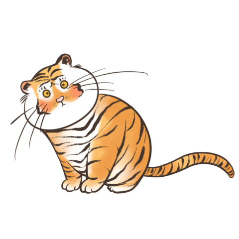 Cat tiger cute action children Free PNG Download