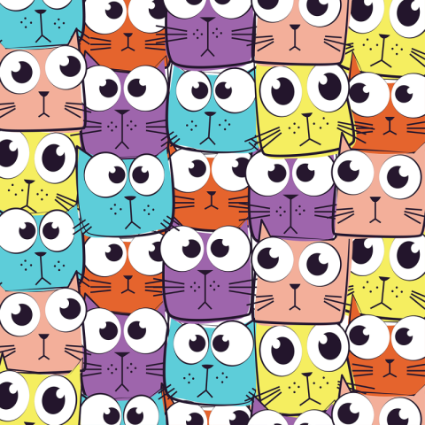 Cute cartoon cat pattern background PNG Free Pattern