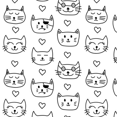 Cute doodle cat hand drawn Free PNG download