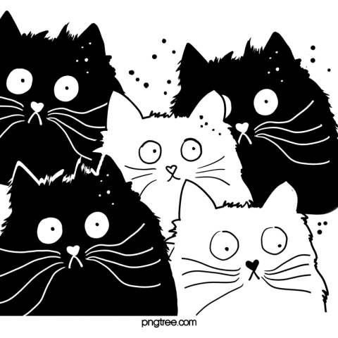 Cartoon cat PNG Free Pattern