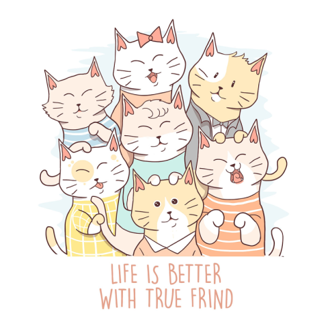 Cat cute best friend friendship PNG free Download