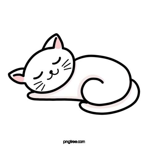 Cute animal cat sleeping silhouette PNG Free Download