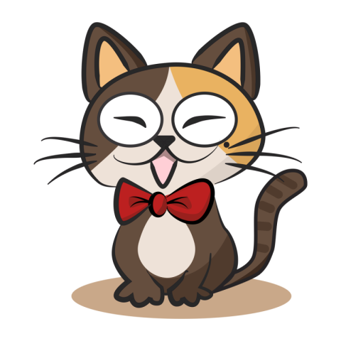 Cute happy cat PNG Download