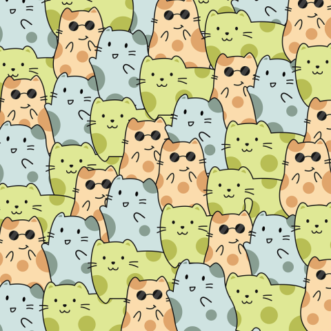 Cute cat background pattern  PNG Free Download