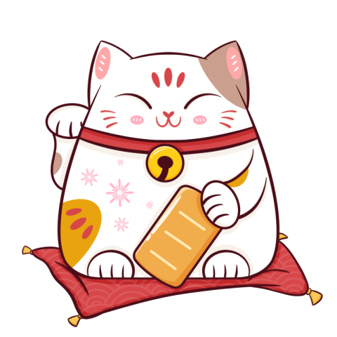 Japanese decorative cartoon lucky cat Free PNG